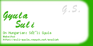 gyula suli business card